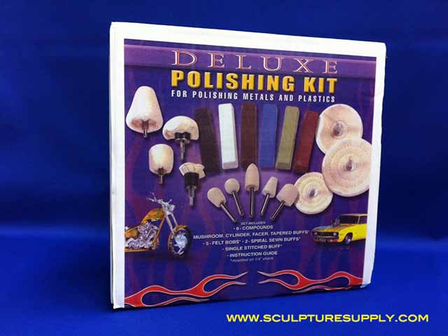 Deluxe Metal & Plastic Polishing Kit with Extender Shafts & Buffing  Compounds