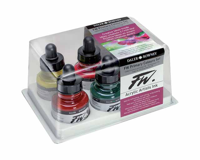 FW Acrylic Artists Ink Primary Set 6x1oz