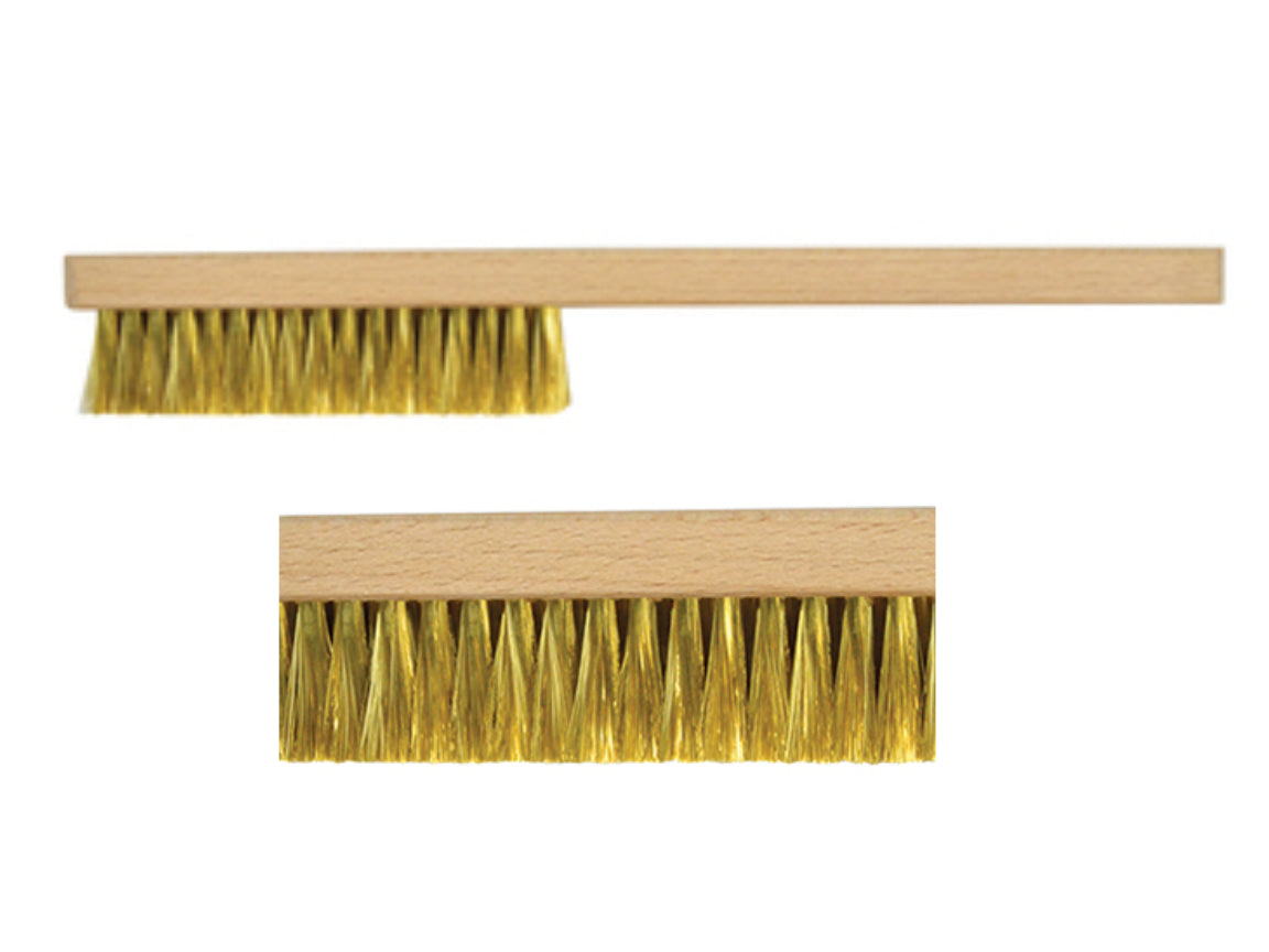  Brass Wire Utility Scratch Brush for Cleaning 5.75 Hardwood  Handle (Made in USA) : Industrial & Scientific