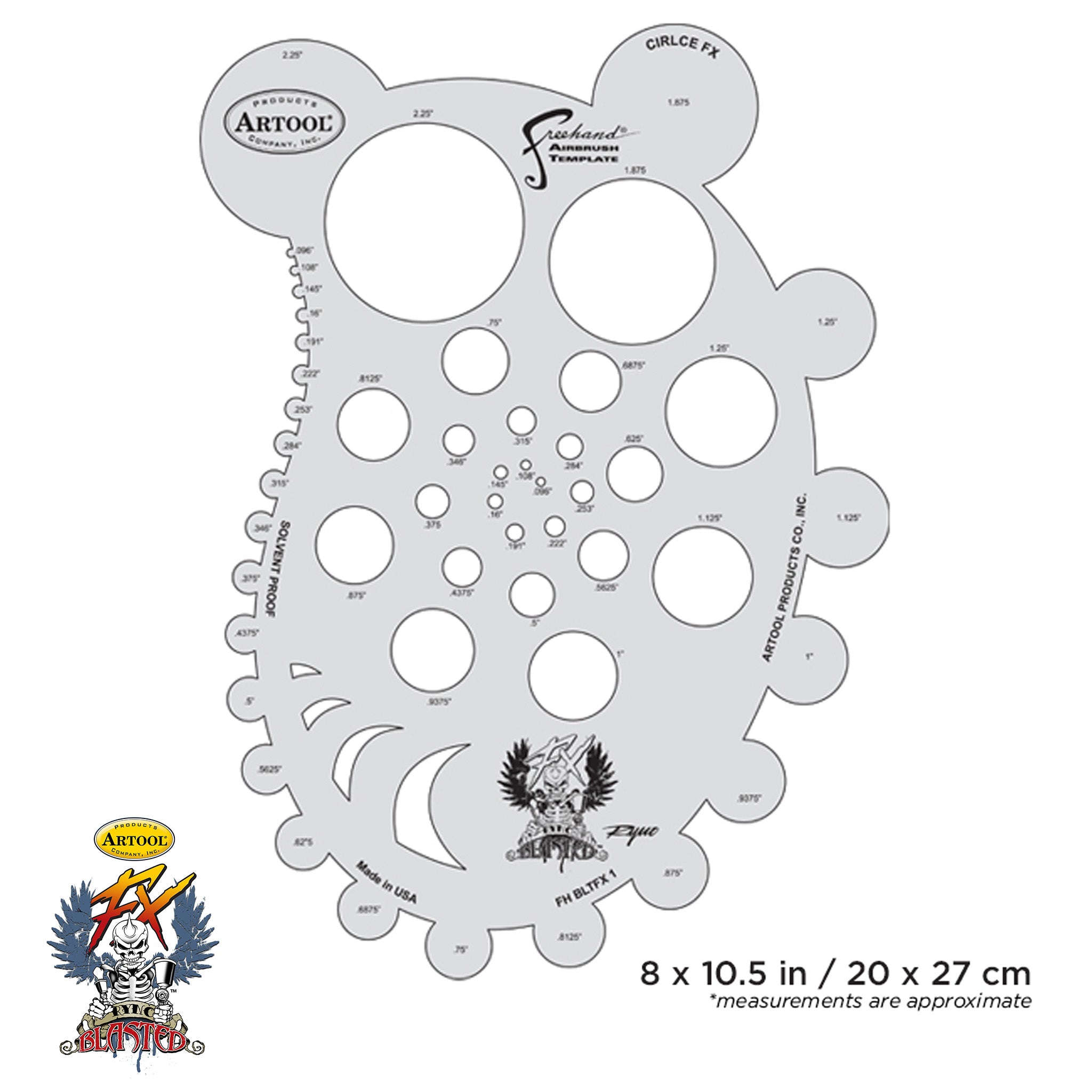 Artool Blasted FX Circle FXFreehand Airbrush Template