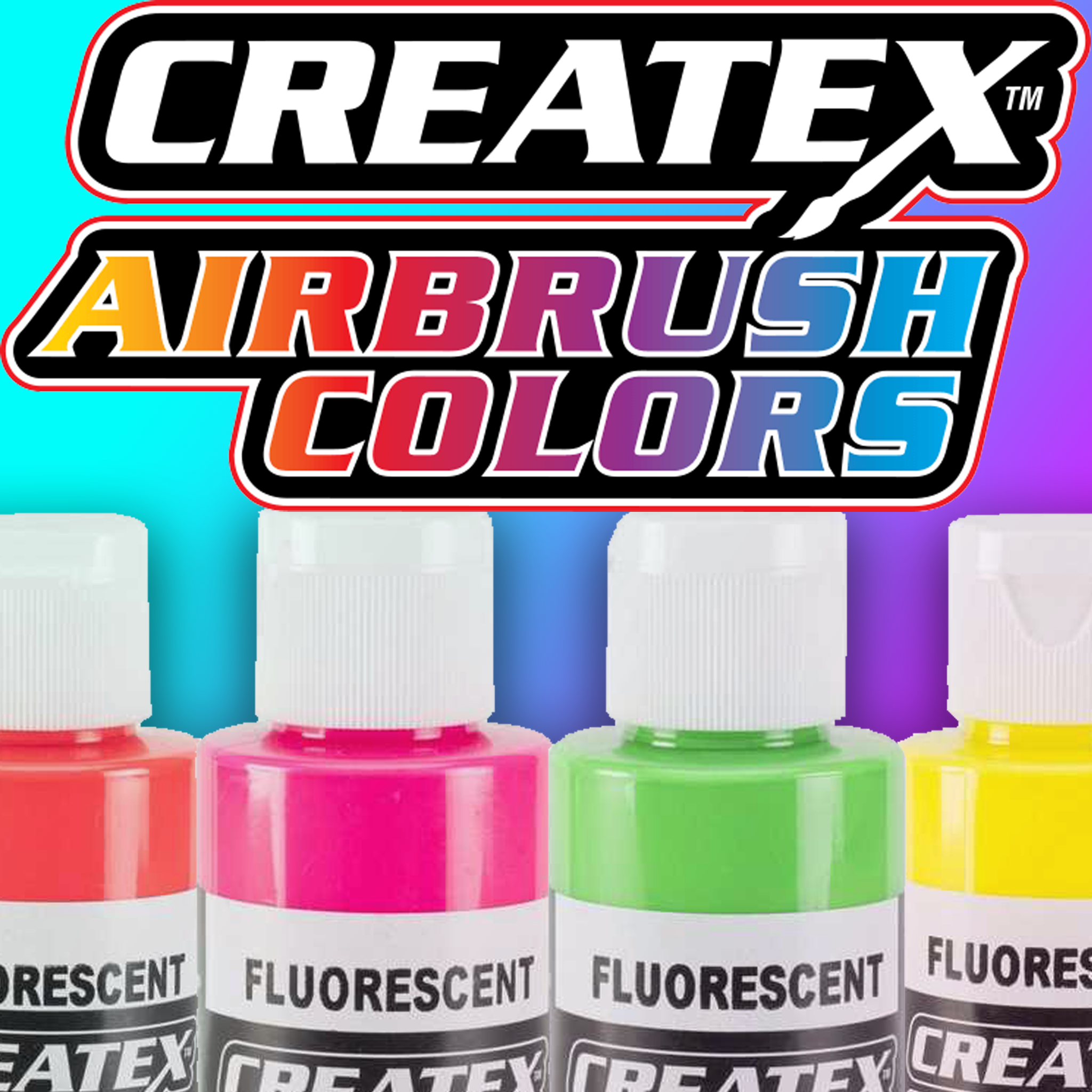 Createx 115817 - 10 Color Fluorescent Set 60ml