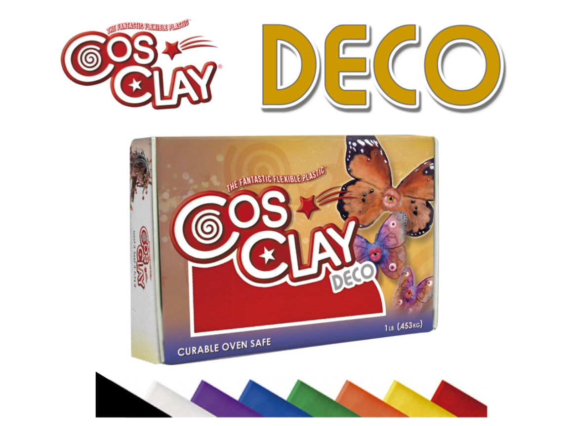 Cosclay Deco Flexible Polymer Clay - Black, 1 lb